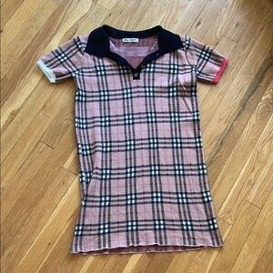 Burberry Pink and Black Mini Dress
